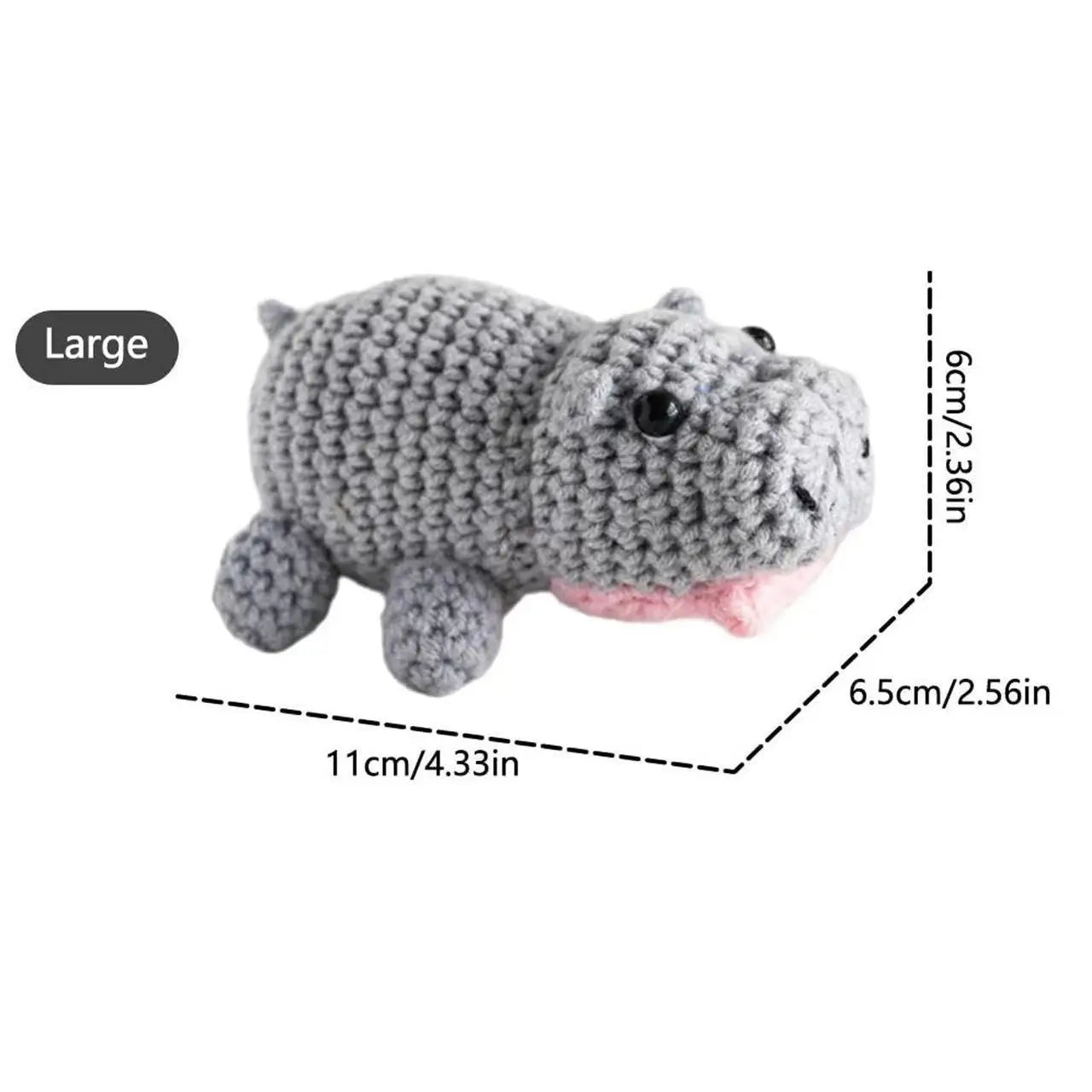 Crochet Hippo Doll Keychain Pendant